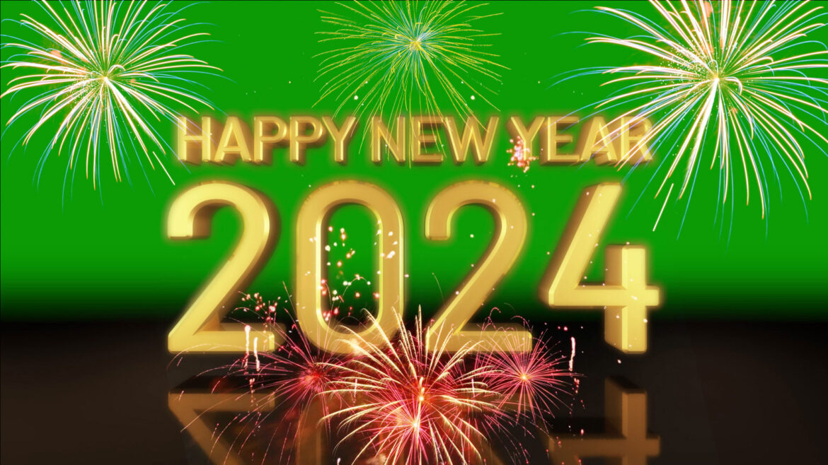 Happy New Year 2024 Countdown 30 Seconds Green Screen 3D Animation No Copyright Free Footage