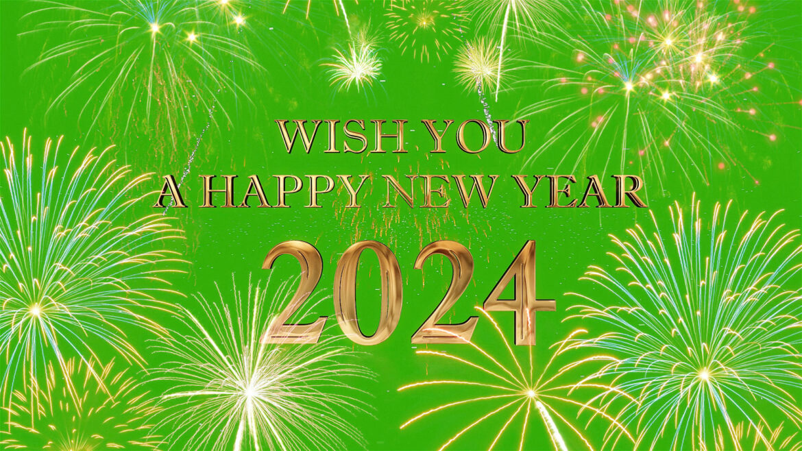 Wish You A Happy New Year 2024 Green Screen Video Background Effects HD 🎁 🎄